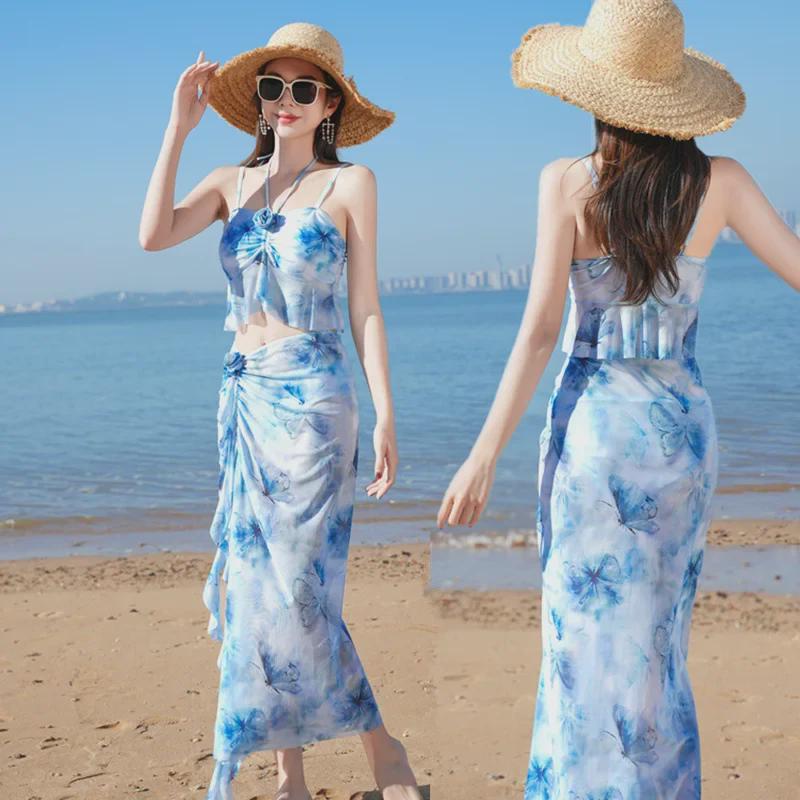 2025 Women's Bikini Split Swimsuit - Internet Celebrity Style for Resorts & Hot Springs