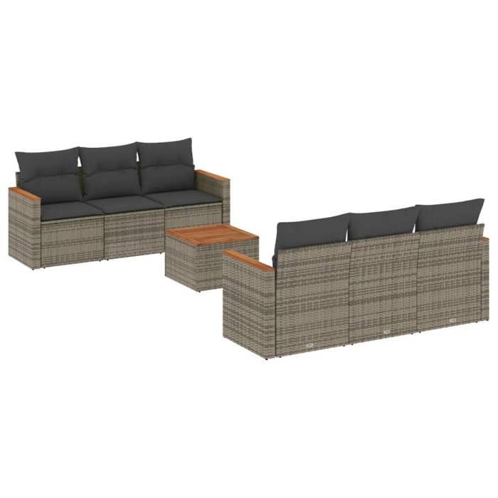 VidaXL Garden Lounge Set with Cushions 7 Pcs, Patio Sofas, Patio Furniture Set, Outdoor Furniture, Grey 3258196
