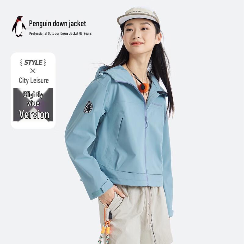 CAMEL Women's Short Hooded Outdoor Windproof Jacket M25BATR068