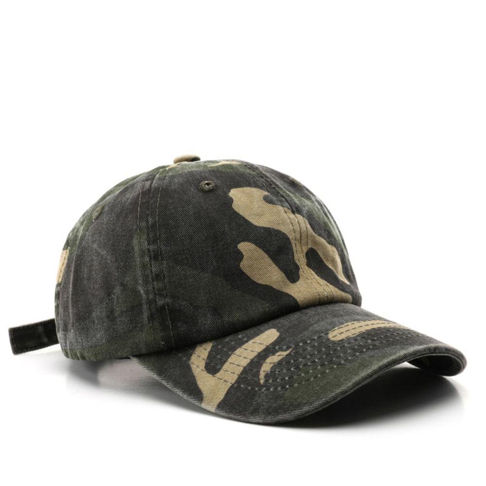 Camouflage Dad Hat Washed Cotton Sun Hat Vintage UV Protection Hat  For Men Women