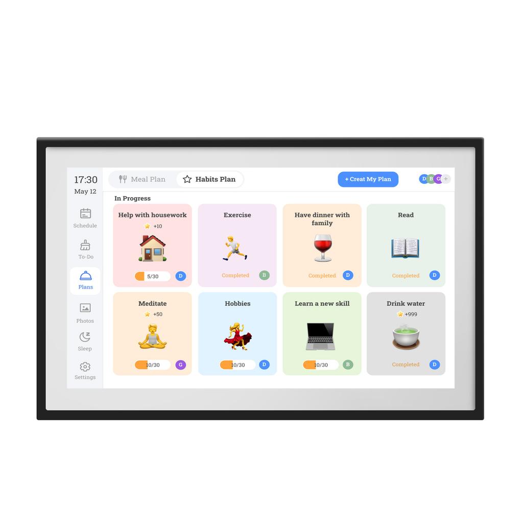 15.6 Inch WiFi Wall Planner Digital Calendar Chore Chart 1920x1080 Smart Touchscreen Interactive Display Wall Desk