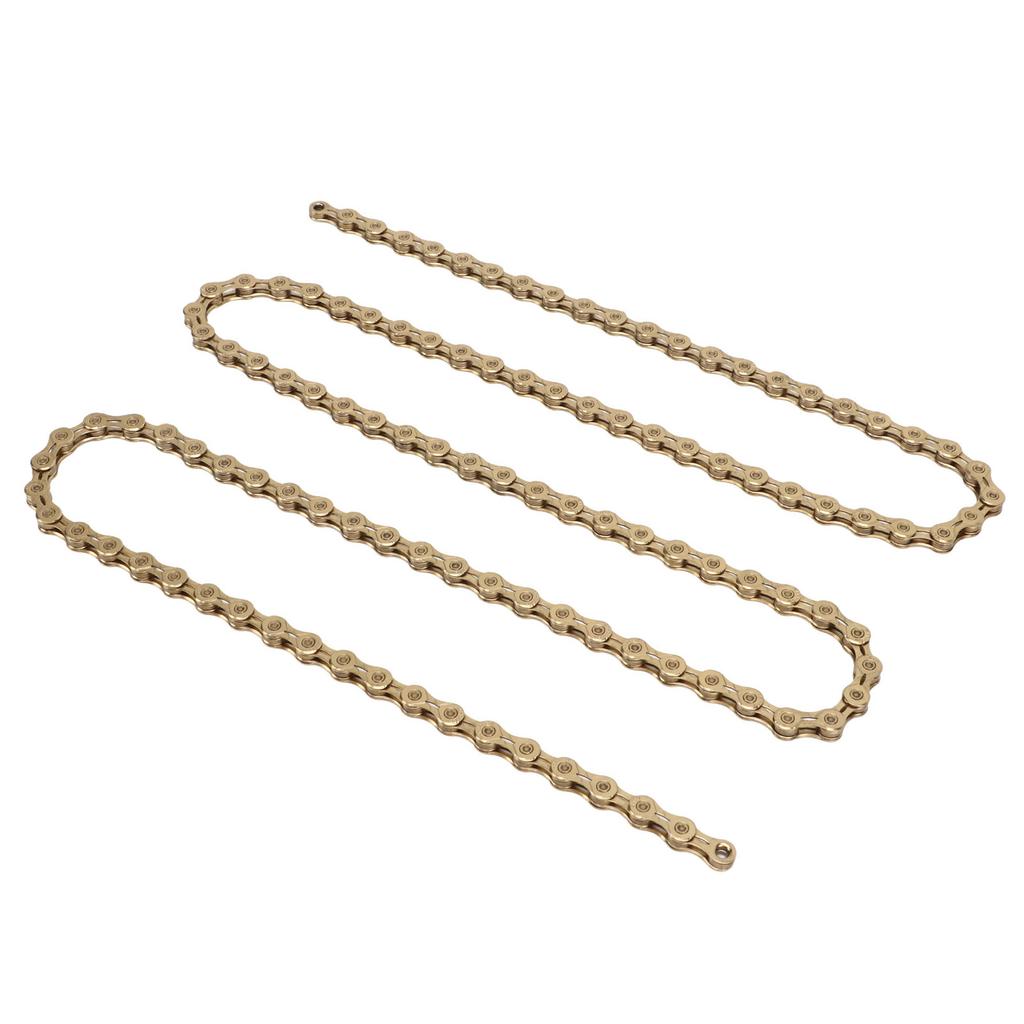 Mountain Bike Chain 10 Speed High Carbon Steel Gold Hollow Bike Speed Chain Replacement for Cycling