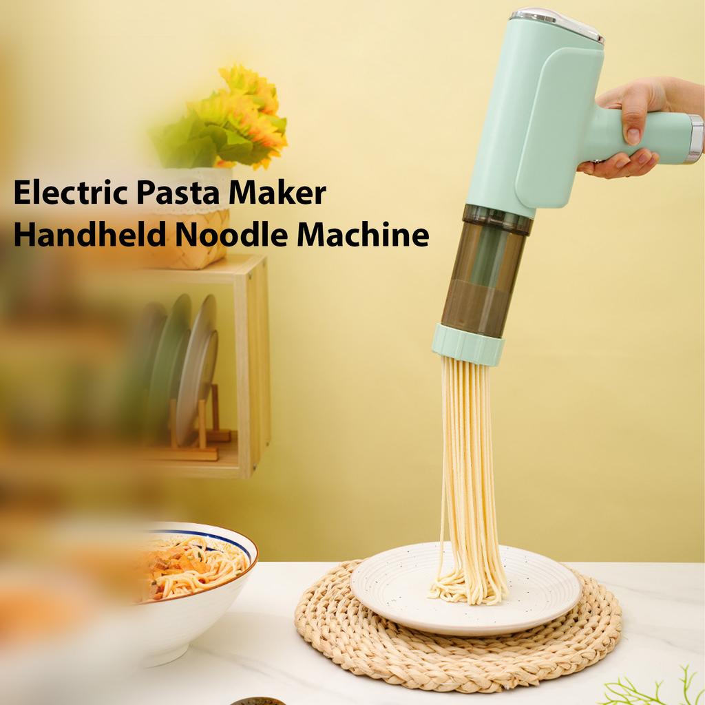 Machine à Pâtes Électrique Portative Machine à Nouilles avec 5 Formes de Pâtes Acier Inoxydable Rechargeable Légère Portable Machine à Nouilles Électrique pour la Cuisine Maison
