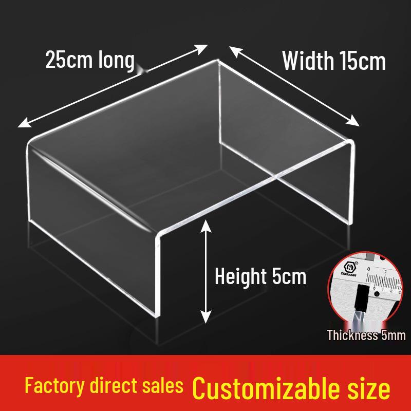Acrylic U-Shaped Shelf Display Stand with Layered Dividers for Figures, Blind Boxes, Bags, and Cosmetics.