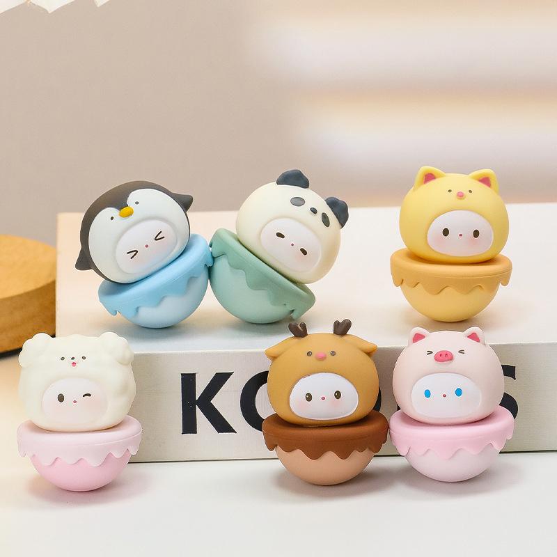 Cartoon Tumbler Ornament Mini Tumbler Toys Ornaments Desktop Festival Decoration For Christmas Easter Carnival Party Favor