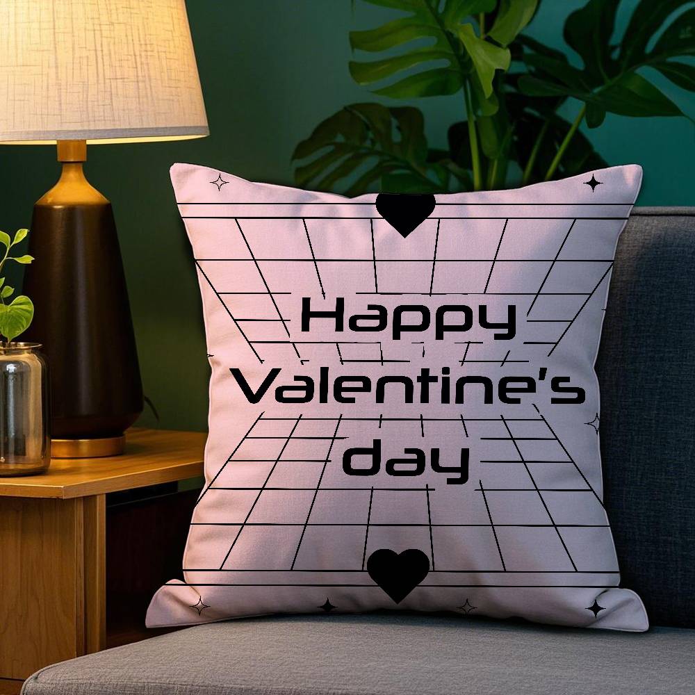 

Cute Valentine s Day Pillow Case Plush Fabric Soft Double Sided Print Home Sofa High Quality Cushion Cover Throw 12x12Inch