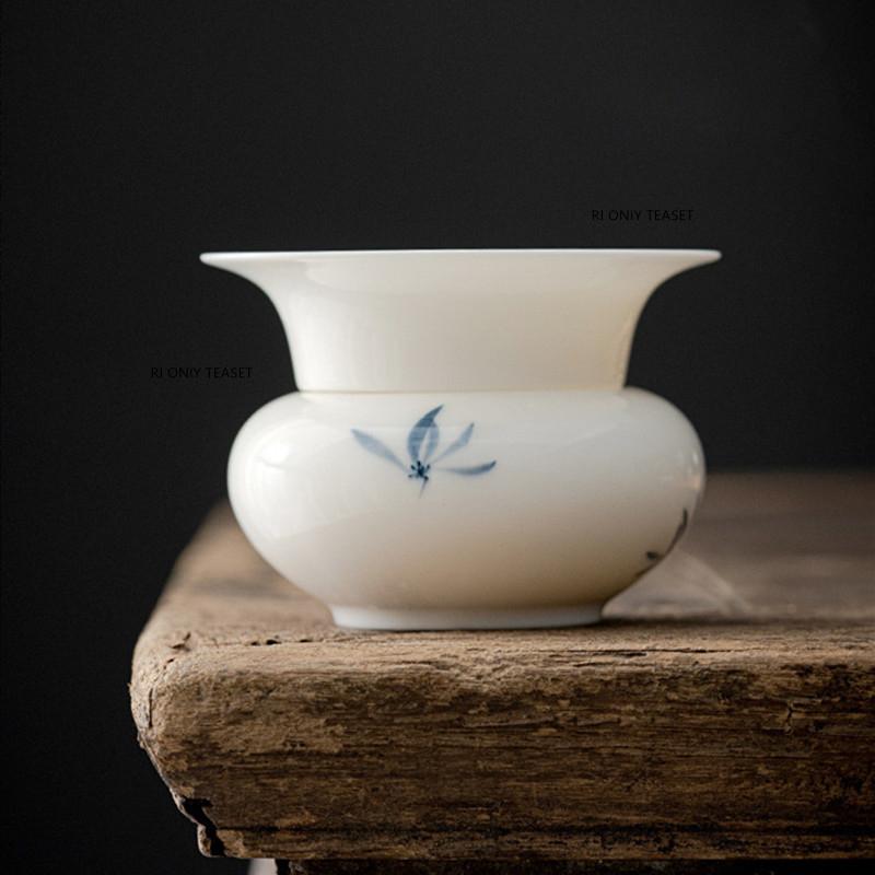 180ml Chinese Ceramic Fair Cup Tea Infusers Handmade Orchid Porcelain Teacup Tea Water Separation Tools Tea Set Accessories