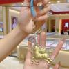 999 Pure Gold Keychain with 'Get Rich Immediately' Charm & Flying Horse Gold Bag Charm - Ideal New Year Gift