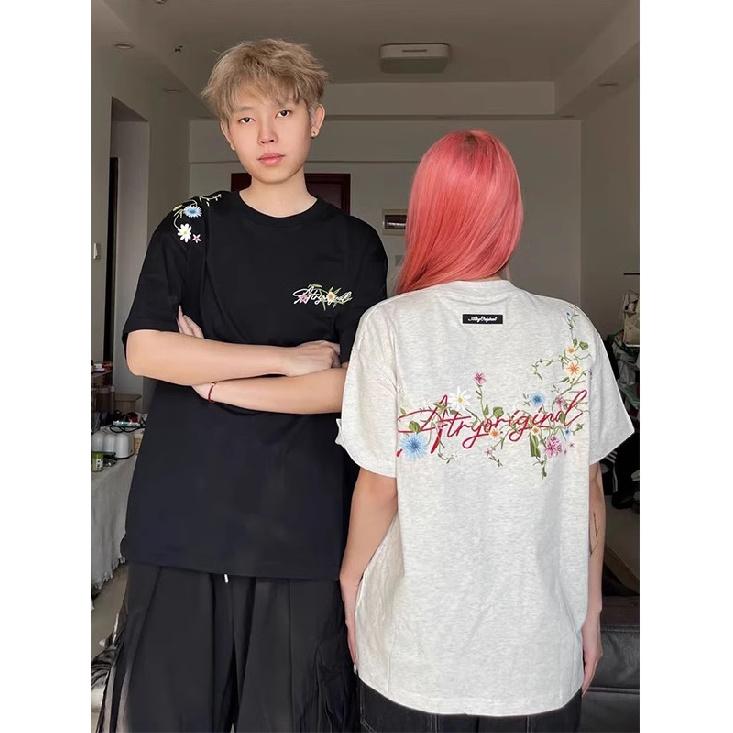 Summer Trendy Men's Short-Sleeved T-shirt Minimalist Round Neck Half-Sleeved Top Couple's T-shirt