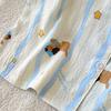 Women's Cartoon Short Sleeve Pajama Set - Korean Style Cloud Cotton