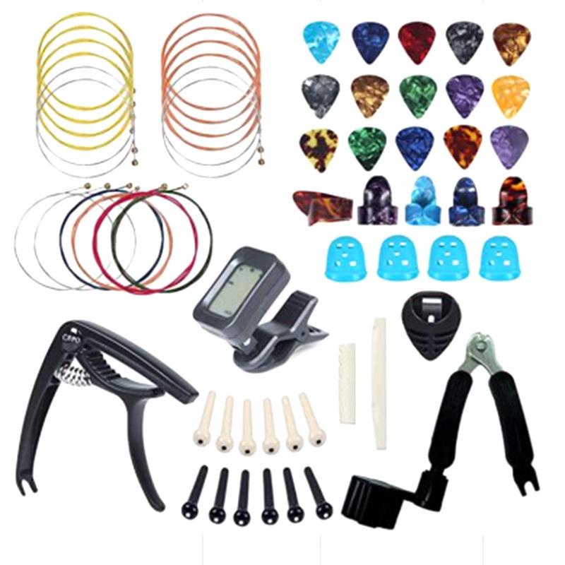 Set di Accessori per Chitarra: Corde, Ditali & Plettri Pacchetto A