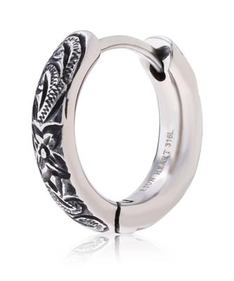 Earrings Hawaiian Hoop Surgical Stainless Comes with Pouch LH-1 Earrings, Round, Steel, Men's, (Direct Sales)... (Silver)