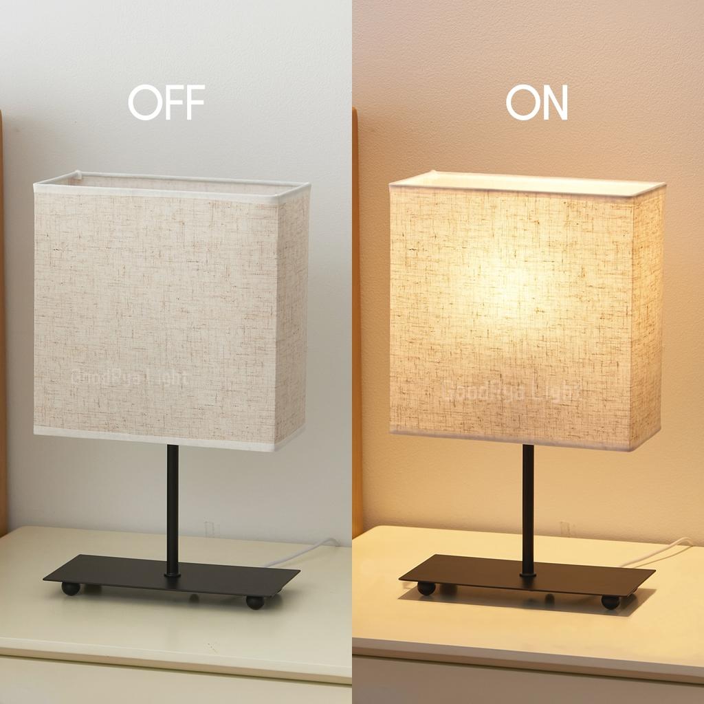USB Dimmable Japanese Fabric Vintage Desktop Table Lamp, Bedside Light Bedroom Creative Decorative Lamp Reading Books Lighting