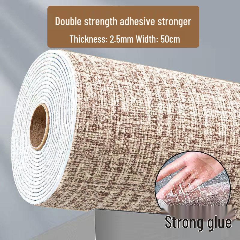 3D Linen Self-Adhesive Wallpaper: Waterproof, Moisture-Proof, Anti-Mold Wall Stickers for Bedroom Renovation