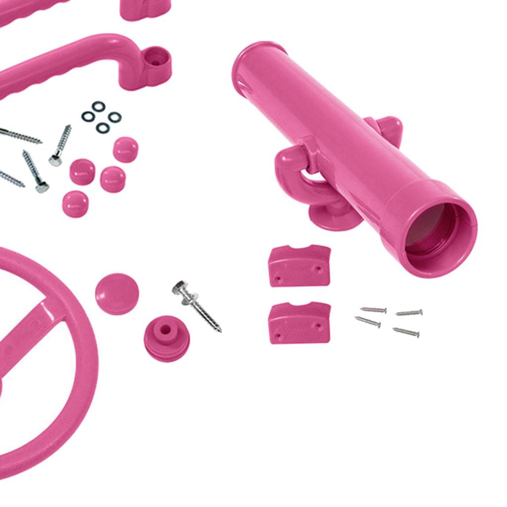 Playground Equipment Swingset Attachments Pink Set Pirate Ship Wheel for Kids Playhouse Climbing