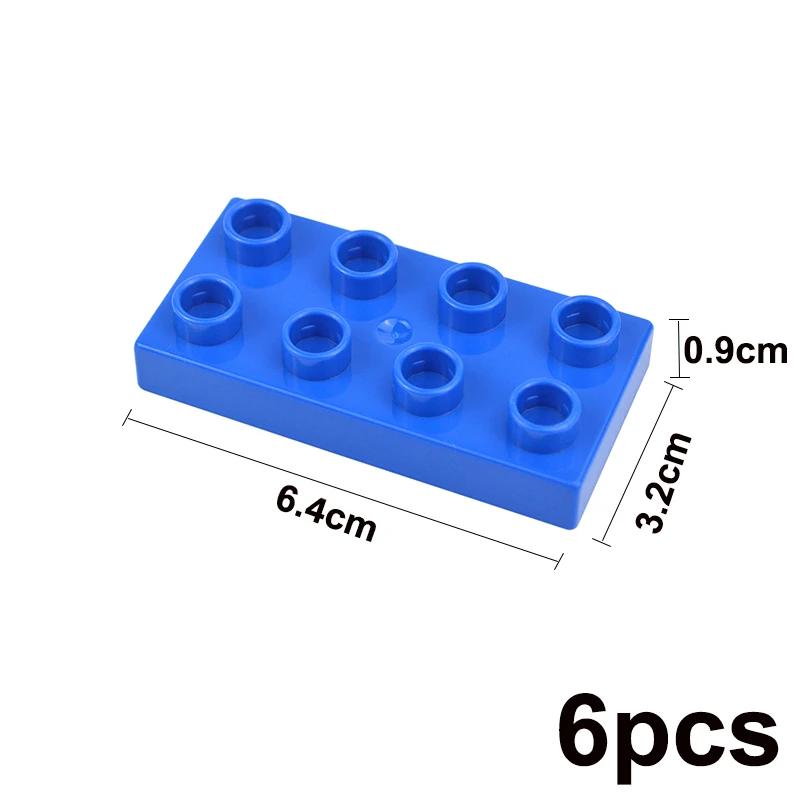 Big Size Duploes Building Blocks City Colorful Bulk Large Particle 2x2 2x4 Parts Assembled Thin Bricks Compatible Large Toy Gift