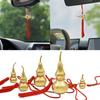 Antique Copper Gourd Hanging Decors Metal Ornament Lucky Tassels Charm Perfect for Living Room Office Car Interior