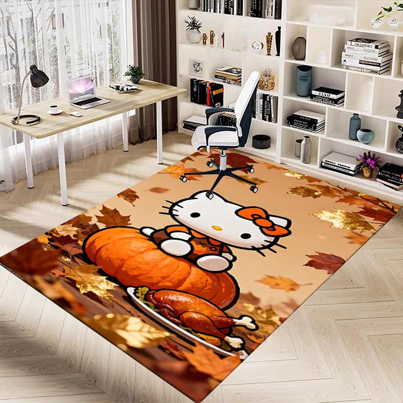 1pc Hello Kitty Thanksgiving Carpet Office Rug Outdoor Mat Home Decor Area Carpet Festival Gift Office Desk Chair Carpet