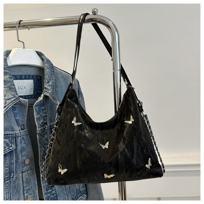 Fashion butterfly decoration personalized shoulder bag women's large-capacity casual versatile messenger bag multi-functional commuter backpack