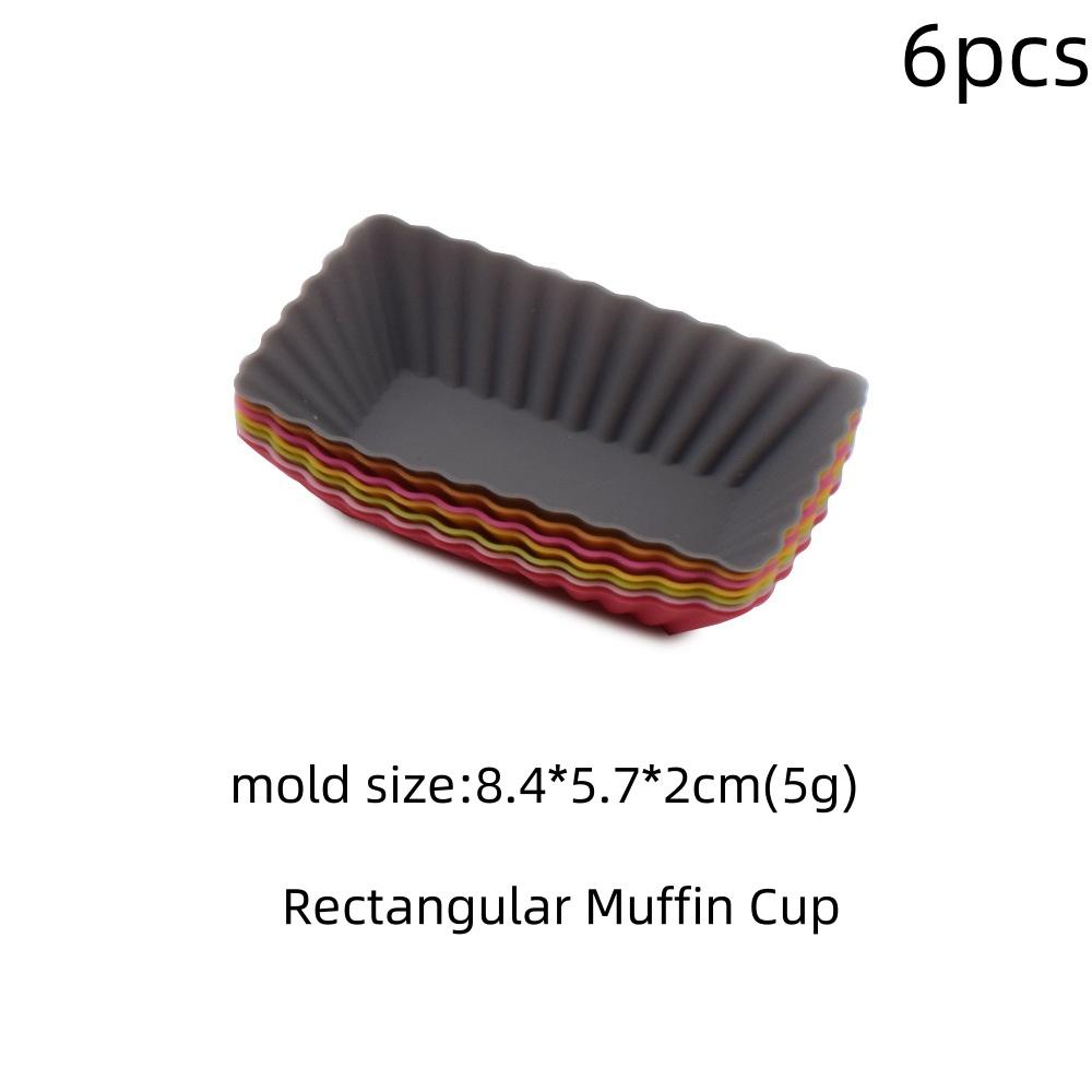 6/12 STÜCK Silikon Muffinform Runde Muffinförmchen Herz Kuchen Backform Küchen Kochzubehör Kuchen Dekorationswerkzeuge