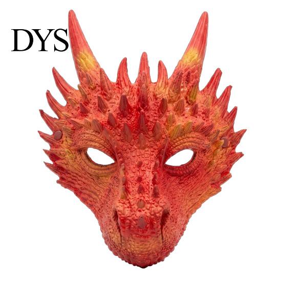 Adjustable Strap Party Costume Dragon Masque for Adults, Halloween Cosplay 3D Simulation Thorn Face Shield Full Festival, Carnival Masquerade