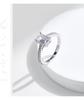 MODIAN S925 Sterling Silver Emerald-Cut Diamond Proposal Ring for Women