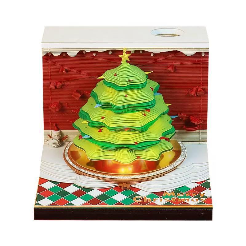 Tree of Life 3D Paper Carving Calendar and Sticky Notes Desk Ornament