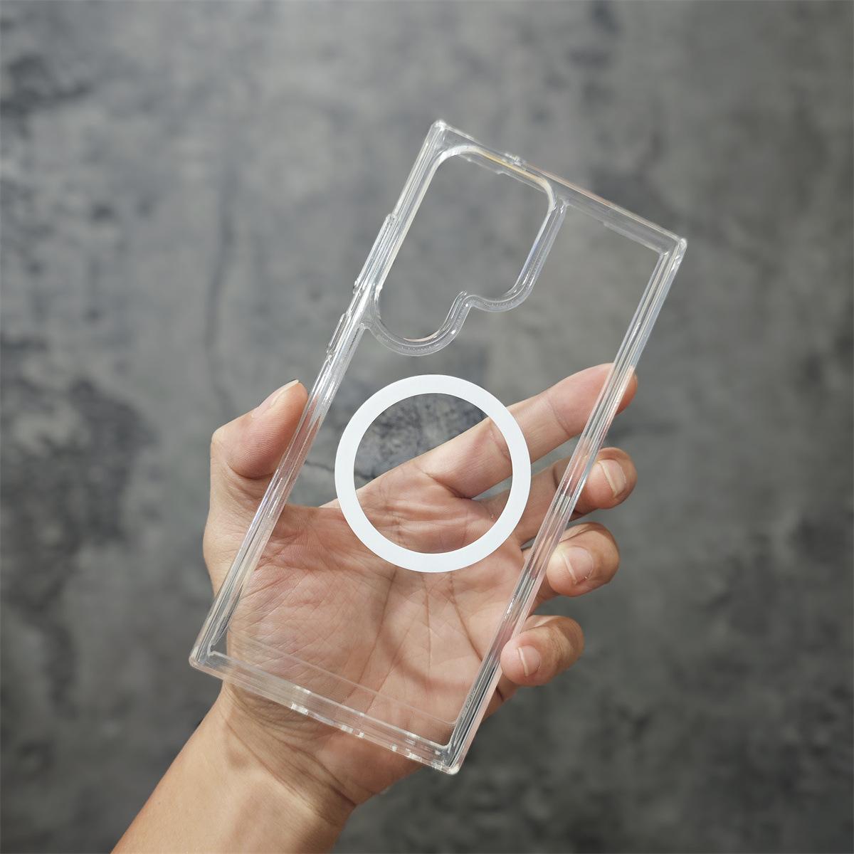 

Подходит для Samsung S24ultra DIY Чехол для телефона S23 Лазерное магнитное притяжение A73 Защита от падений A55 Акриловый космический чехол S24