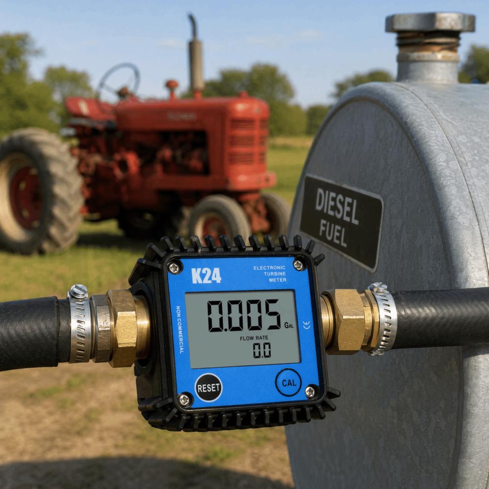 Plastic External Thread K24 Turbine Flow Meter High Precision Flowmeter Urea Measuring