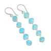 Blue Chalcedony Gemstone Handmade 925 Sterling Silver Jewelry Earring 2.44" GK-5187
