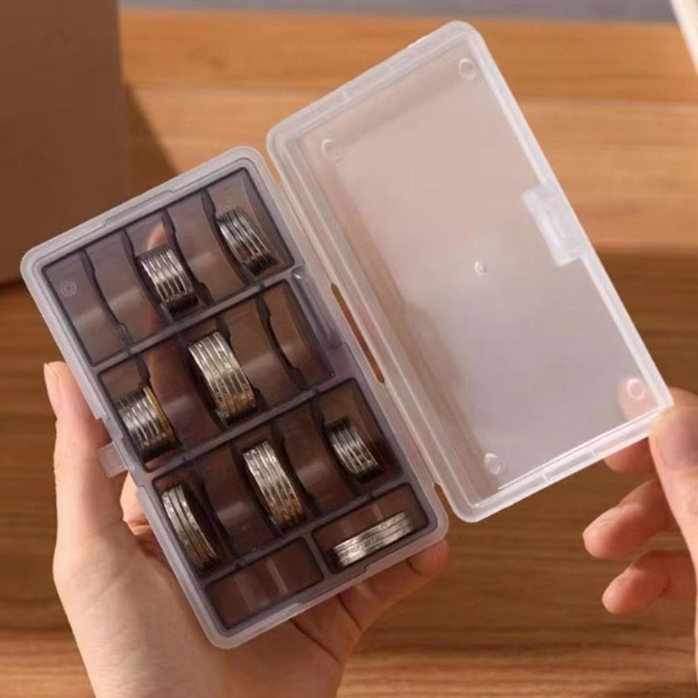 Large Capacity Coin Storage Box Display Coin Organizer Case Collectible Coin Box Home Office
