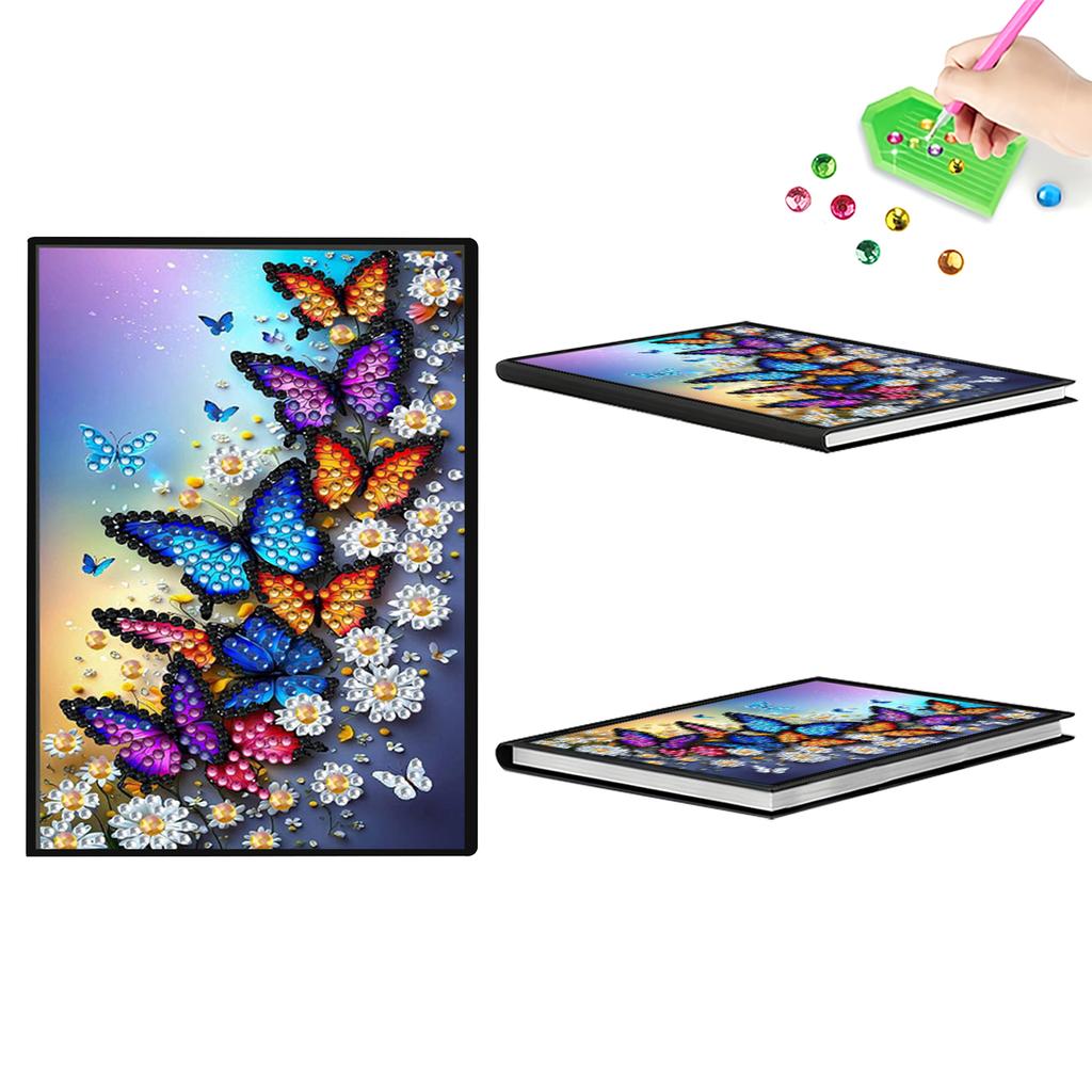 5D DIY Diamond Painting Diary Book Diamond Art Painting Notebook Kit Crystal Notepad Sketchbook for Birthdays Or Christmas Gifts