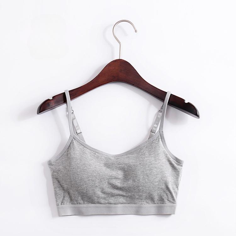 

Женская дышащая короткая майка на бретельках с подкладкой на груди, беспроводной нижнее белье, бюстгальтер XL серый