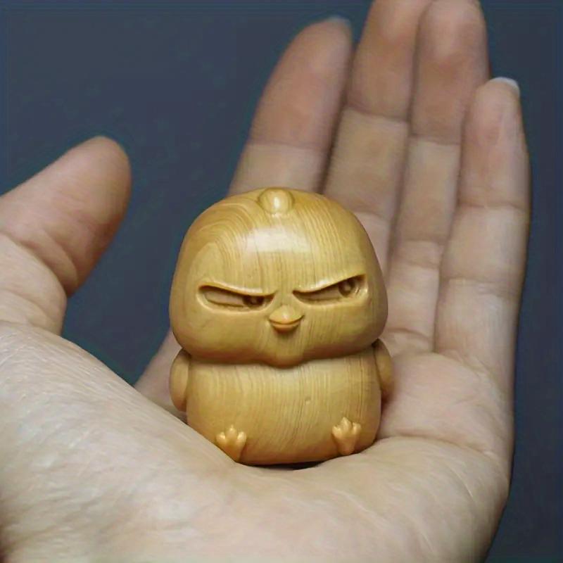

Cute handmade wooden yellow chicken tea pet - ornaments, decorations - furniture creative animal decoration - creative gifts
