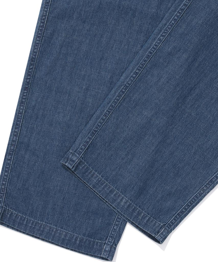COLUMBIA UNIVERSITY Sl-Label Loose-Fit Denim Pintuck Pants Midnight Denim