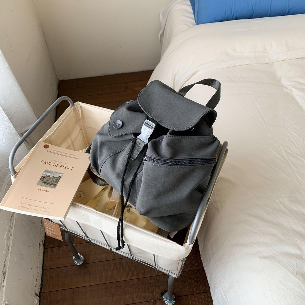 Live Supply Factory Direct Sales Leisure Simple Women Travel Nylon Cloth Solid Color Internet Celebrity Explosion Backpack