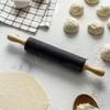 Bamboo Handle, Silicone Body Dough Roller Rolling Pin