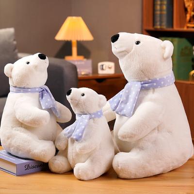 1 pz 25 /30 /40cm Adorabile Orso Polare Peluche Carino Morbido Orsi Bianchi Con Sciarpa Bambole Animale di Peluche Cuscino Regalo di San Valentino per Ragazze