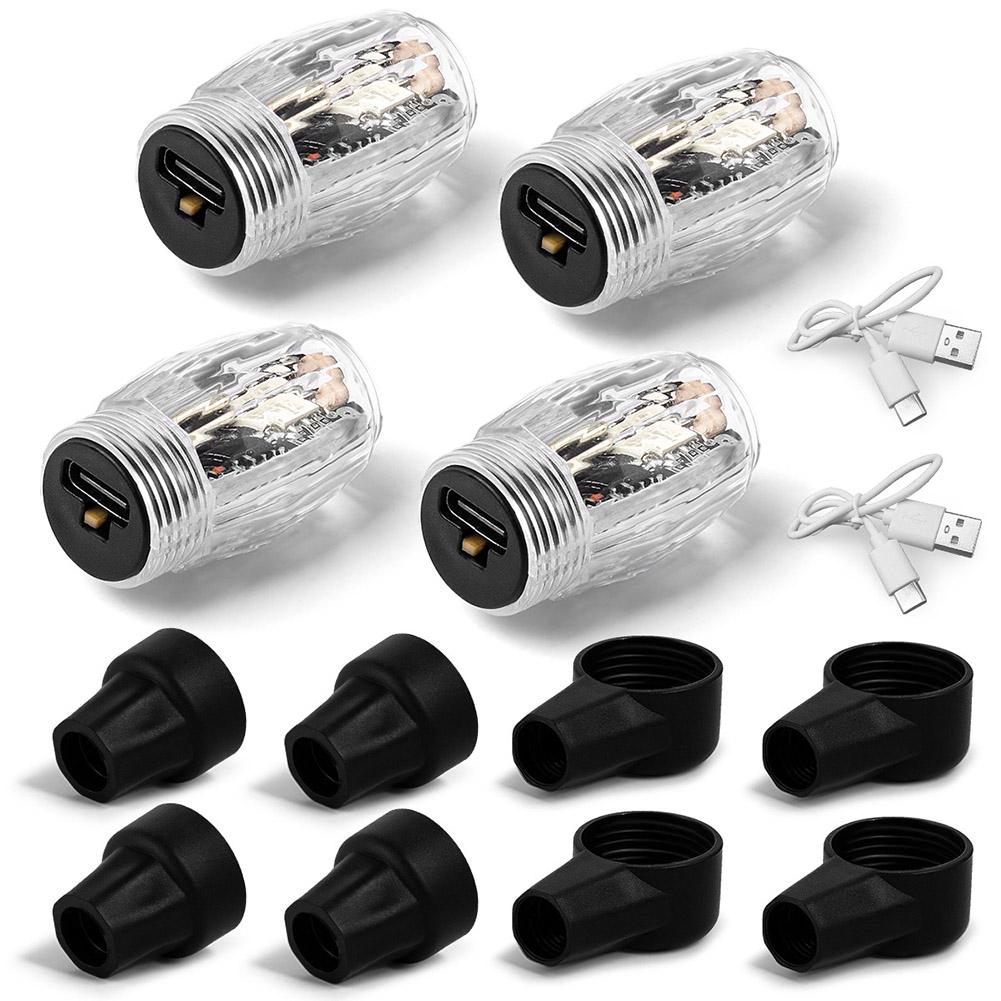 Akumulatorowa dioda LED USB do wentyli opon Wodoodporna konstrukcja Kolorowe miganie Czujnik wibracji do samochodów i motocykli