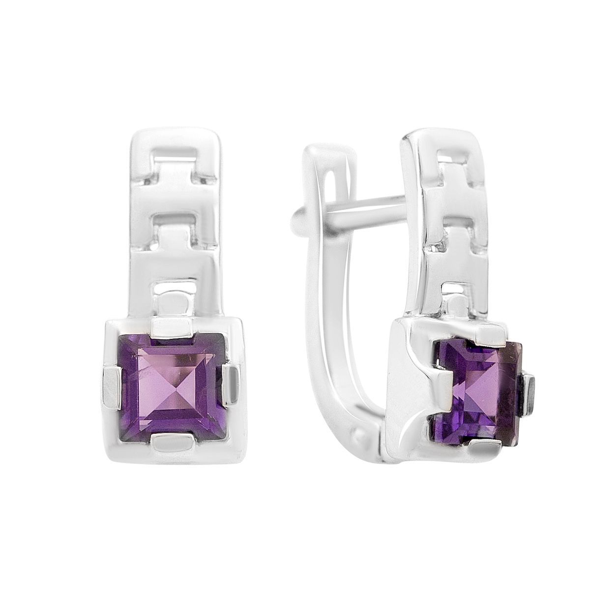

Срібні сережки з аметистом 1.275ct (2163305) аметист