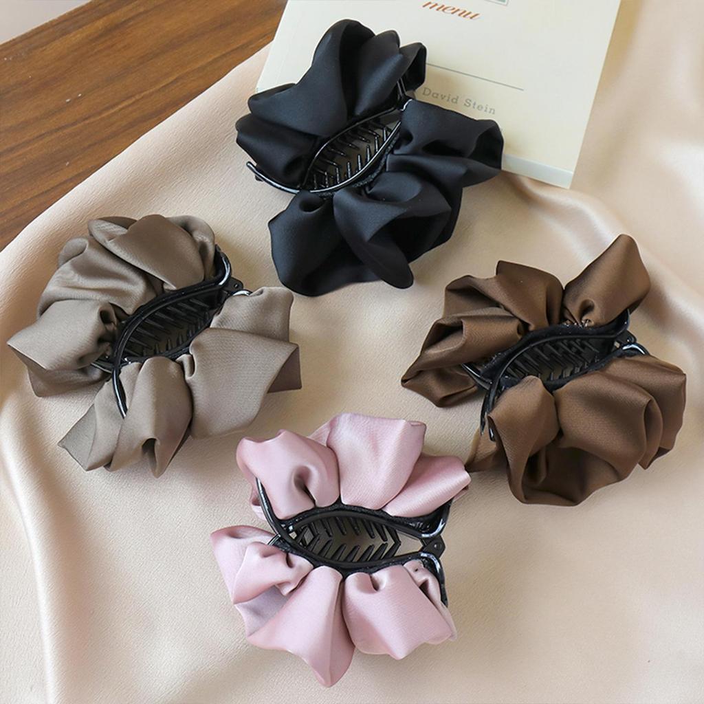 Elegant Satin Pleated Hair Clip: Enhances Volume for Ponytails & Buns, Stylish New Hair Accessory for Women