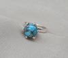 Blue Copper Turquoise Ring: 925 Sterling Silver Ring, Handmade Boho Jewelry