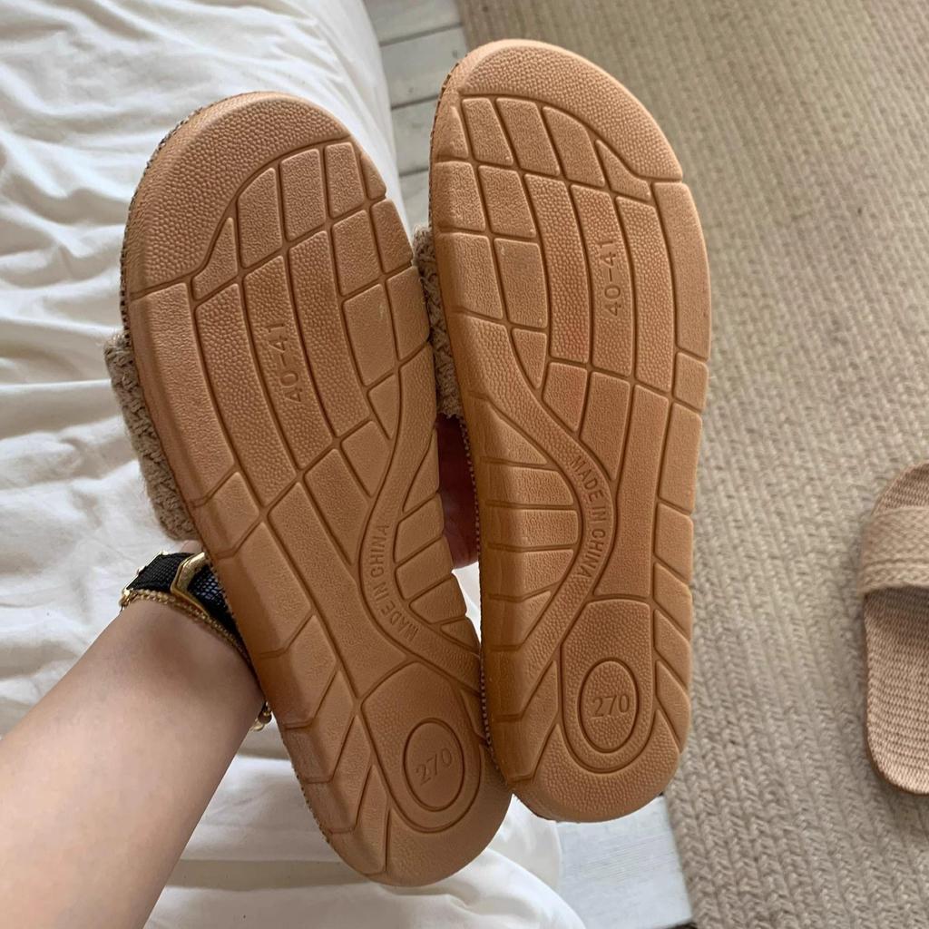 Summer Breathable Linen Indoor Sandals - Non-Slip, Sweat-Absorbing, Cotton Straw Slippers for Couples