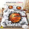 Comforter Basketball Hitting Wall Pattern Printed 3D Visual Effects Style Polyester Soft Comfortable Bedding Set
