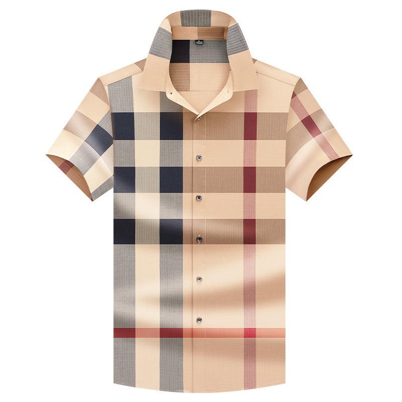 Camisa de Manga Larga para Hombre Versión Coreana Ajustada Camisa de Pulgadas para Hombre Casual Versátil Algodón Puro a Cuadros Hombre