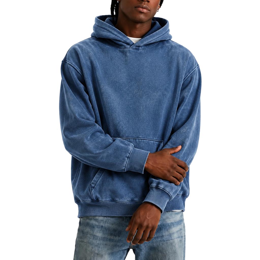 Men's Vintage Wash Long Sleeve Hoodie Casual Pullover Sweatshirt for Everyday Wear