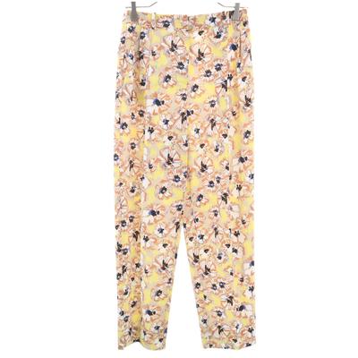 Made In Italy Floral Slacks Pants 34 Beige Women Used