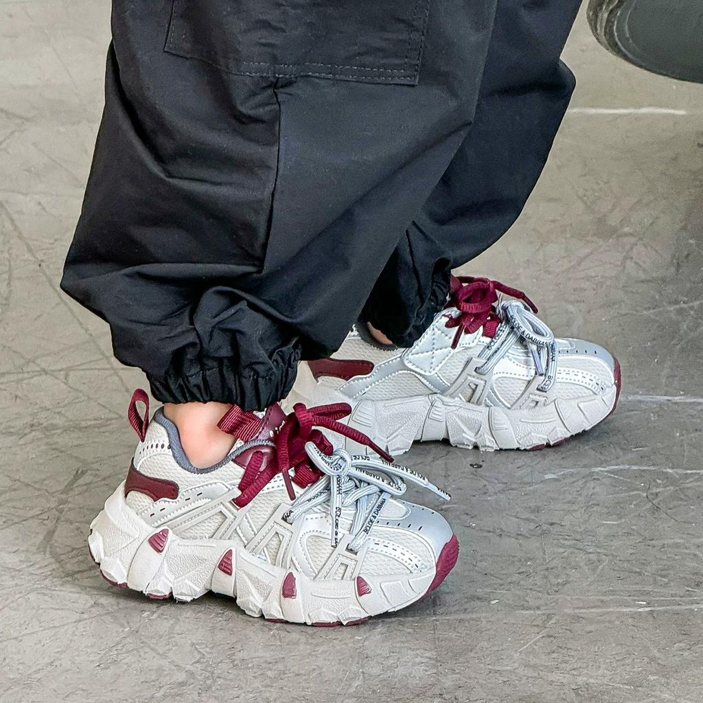 Angola red children's shoes 2025 spring and autumn soft-soled girls' sports shoes boys' casual dad shoes winter velvet