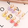 A Pair 2.5×1.3cm Alloy Ear Clip Earrings Acrylic Butterfly Shape Fashion Ear Hooks Diy Women Gift Jewelry Accessories