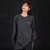 ASTRAL PROJECTION Graffiti Lettering Oversized Long Sleeve T-Shirt_Charcoal
